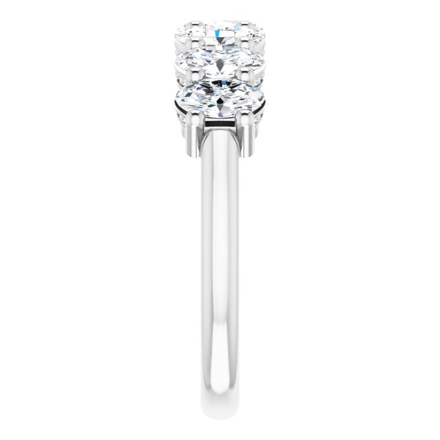 1.47 ct. Oval Cut Diamond Wedding Band 7 Stone Anniversary Ring-VIRABYANI
